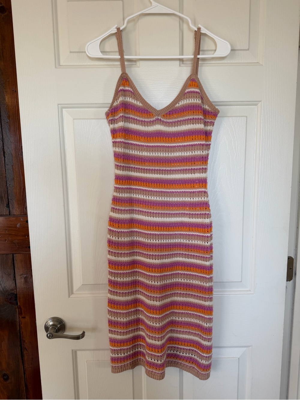 Olive + Oak Striped Crochet Knit Dress - size M